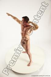 Nude Man White Standing poses - ALL Muscular Short Brown Standing poses - simple Multi angles poses Realistic